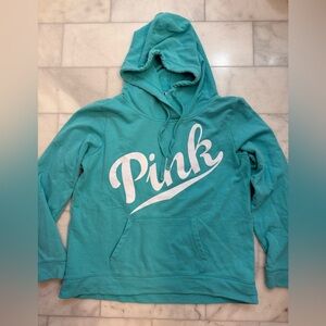 Victoria's Secret Pink Teal Hoodie Sweater